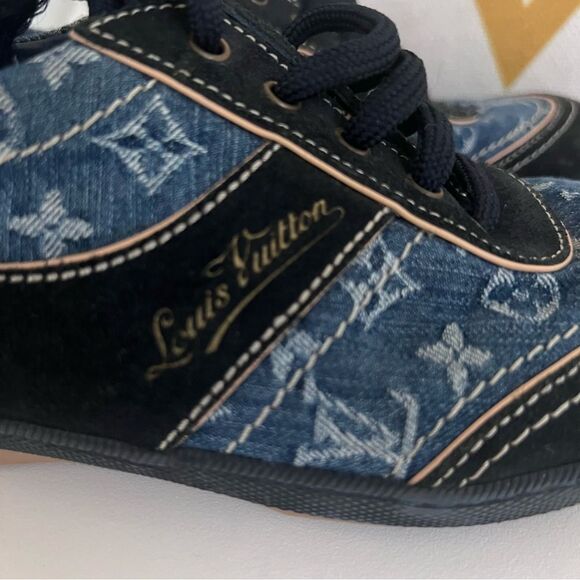 Louis Vuitton Kids Denim Logo Sneakers Size 32 (US 1) - Picture 6 of 10